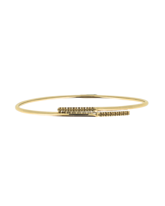 18CT Y/G BANGLE MOUNT 2pt/14s